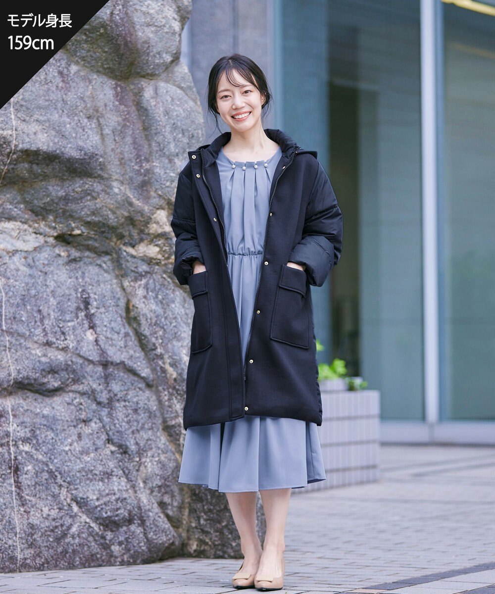 Tiaclasse ファイバーダウン×ダンボール異素材ロングコート 