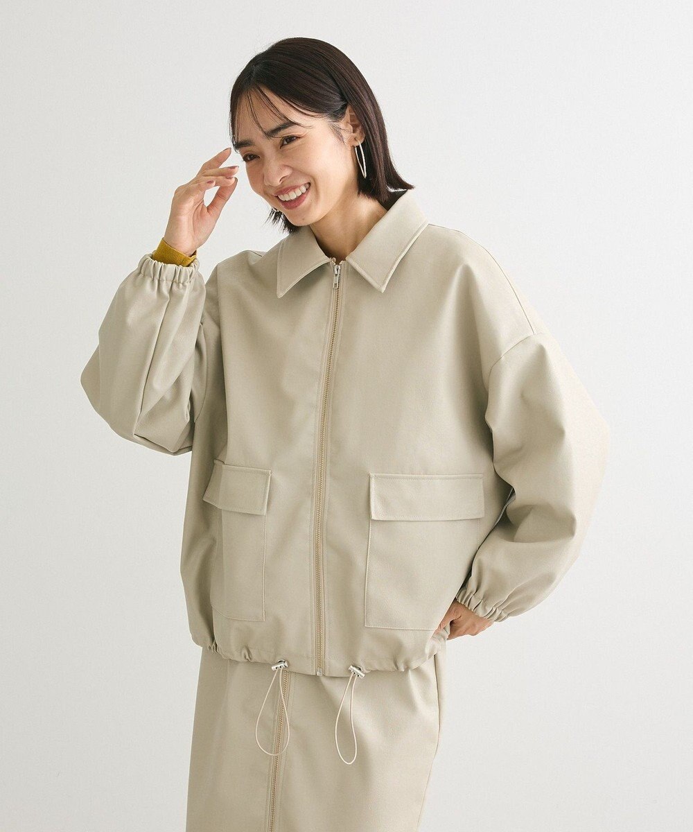 Green Parks ・ＥＬＥＮＣＡＲＥ　ＤＵＥフェイクレザーＺＩＰブルゾ 