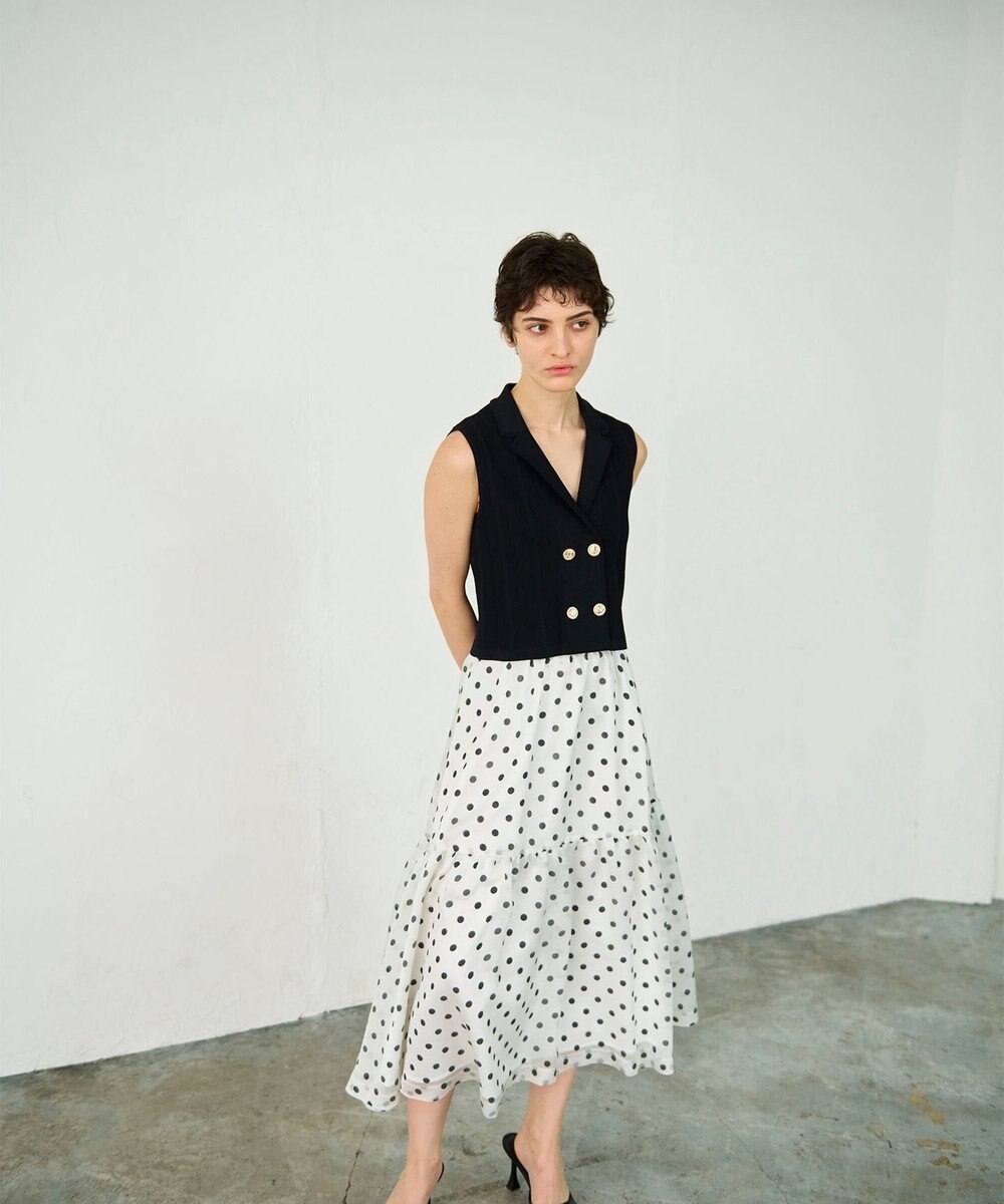 GRACE CONTINENTAL シアードットプリントスカート 