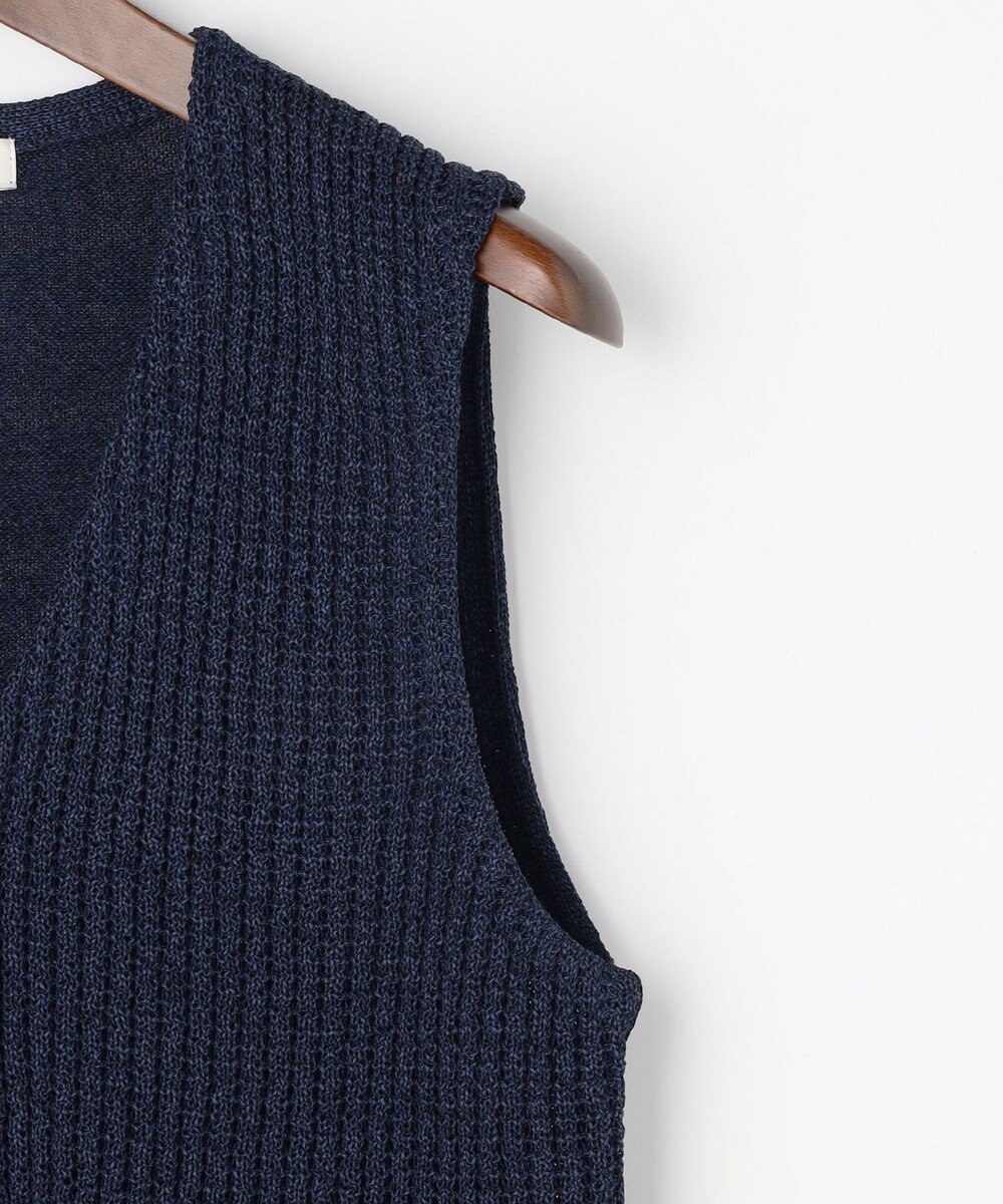 JOSEPH ABBOUD 【エコ素材和紙使用・日本素材】和紙杢メッシュクルーネック ニットジレ 