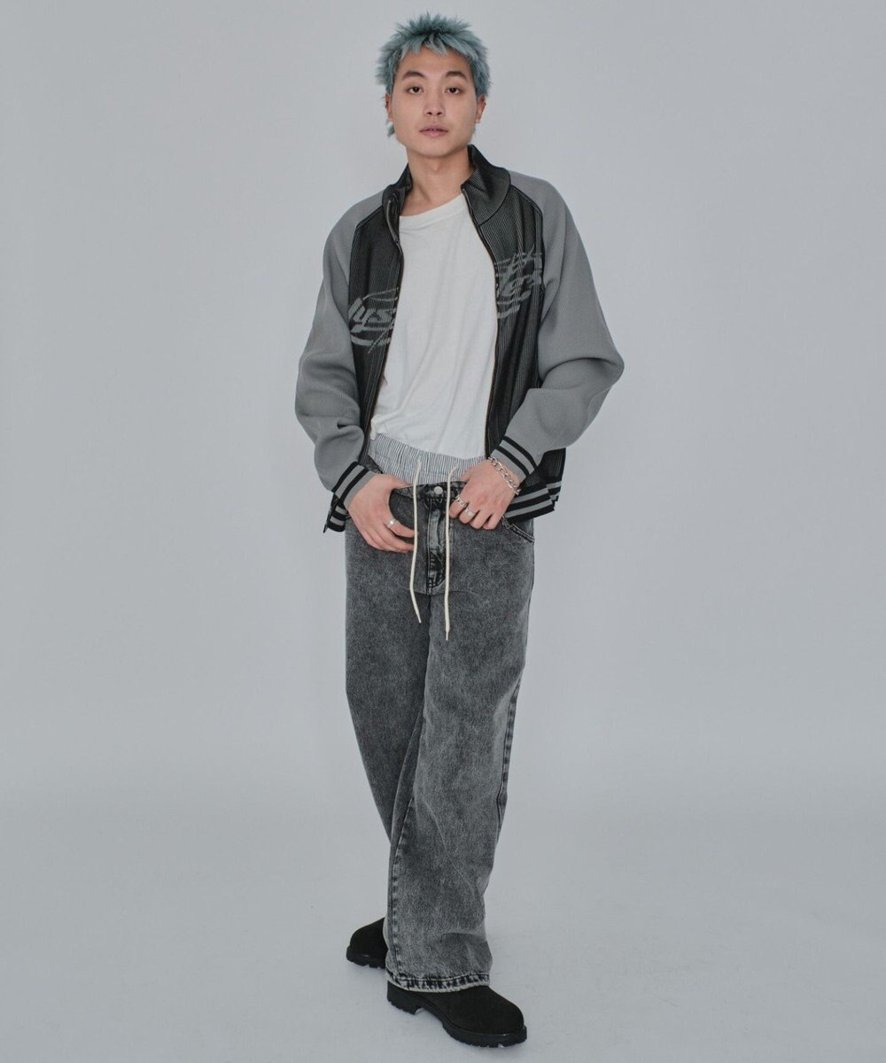 WEGO 【ユニセックス着用ITEM/MLサイズ展開/ウエストゴム】ボクサードッキングデニムパンツ 