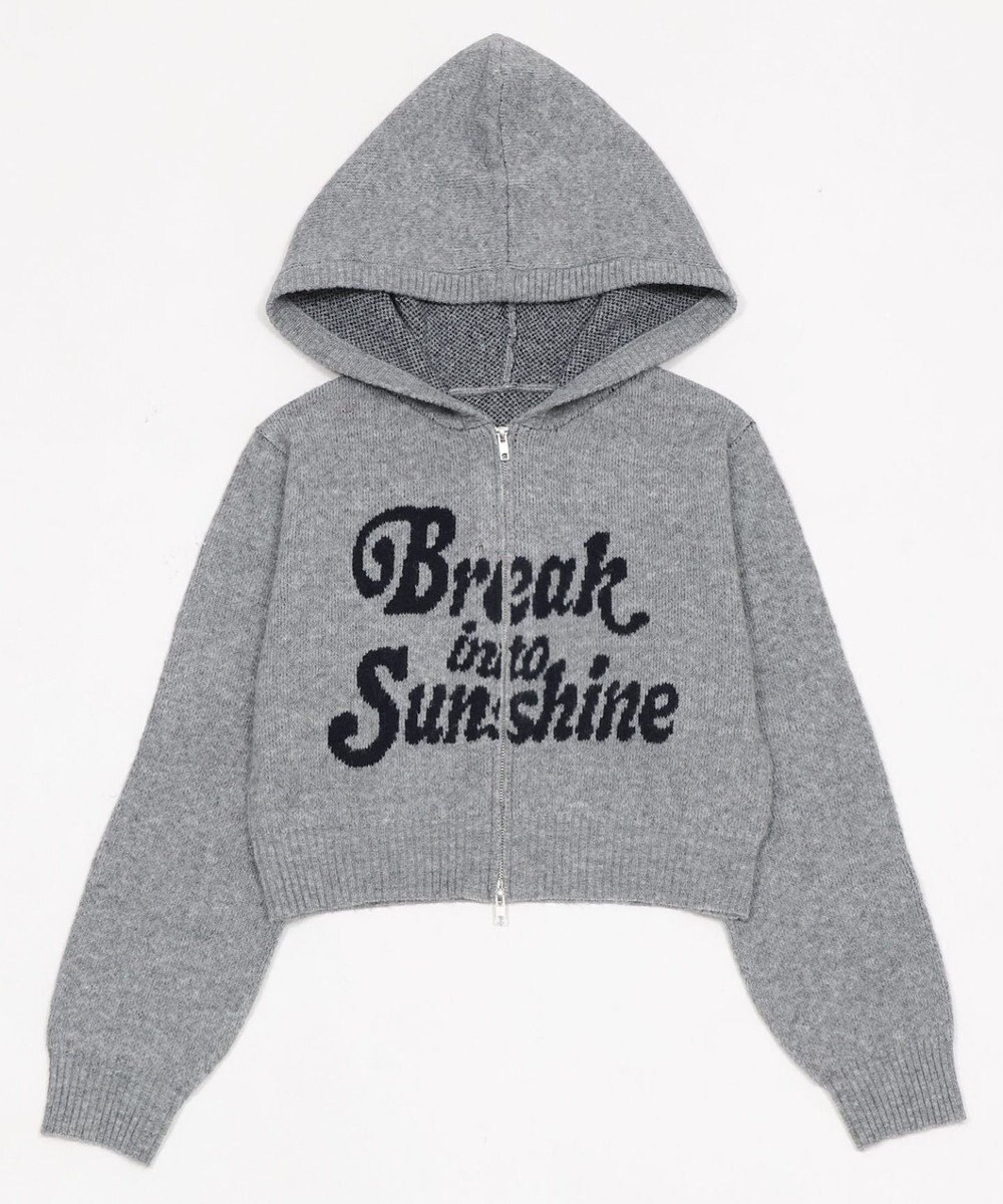 WEGO フラッフィーグラフィックジャガードニットZIPパーカー 