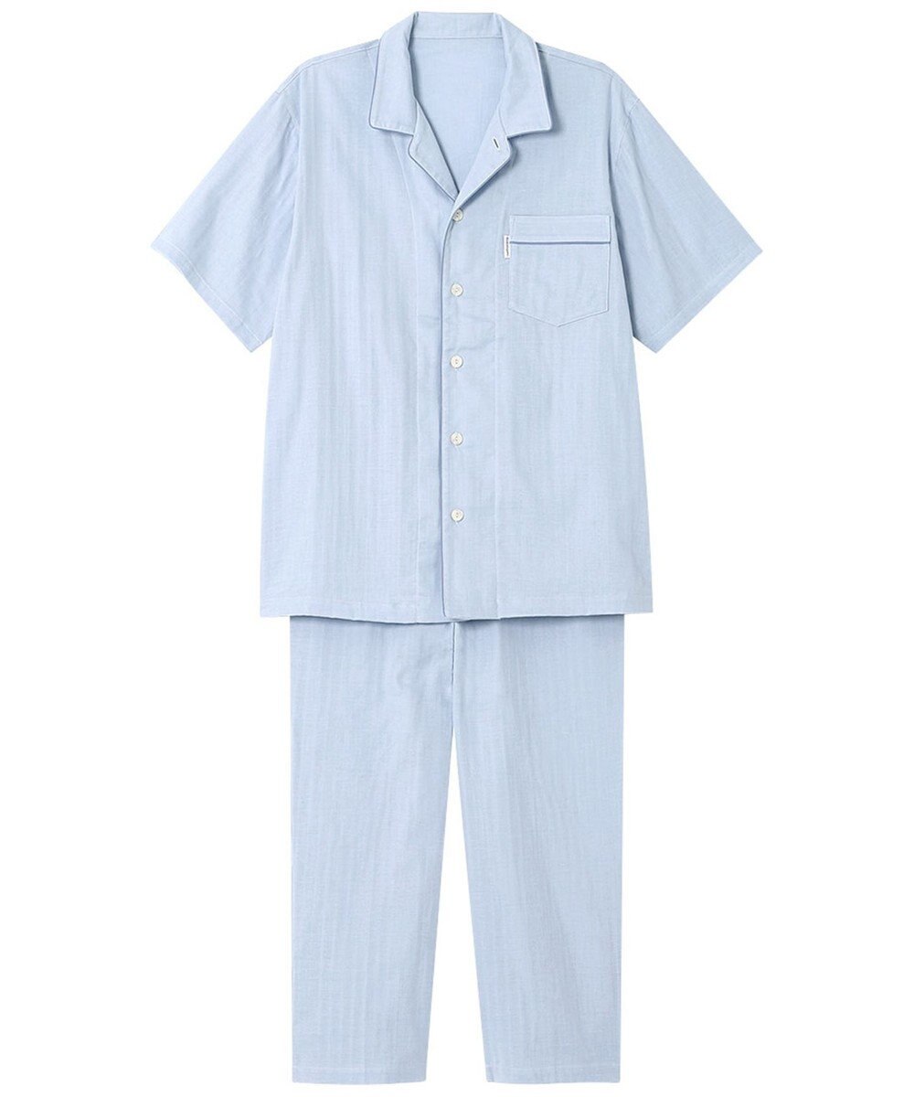 ワコール／睡眠科学 メンズ パジャマ 5分袖 半袖 9分丈 綿100%(天綿)(本体) 二重ガーゼ YGT145 睡眠科学／ワコール 