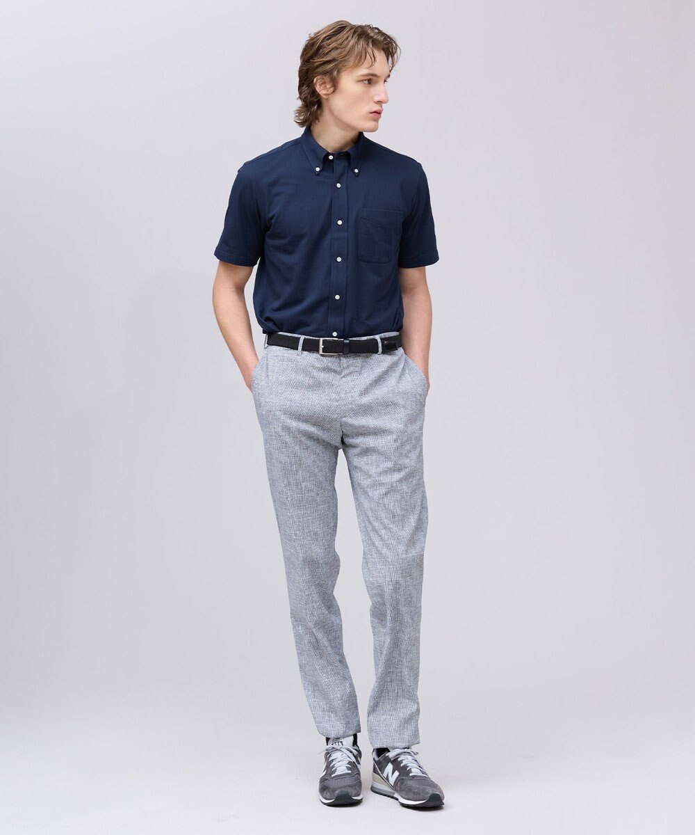 J.PRESS MEN 【吸水速乾 / 抗菌防臭 / 遮熱 / 防シワ】【J.PRESS OXFORD JERSEY】カノコインレイ半袖 シャツ / B.D. 