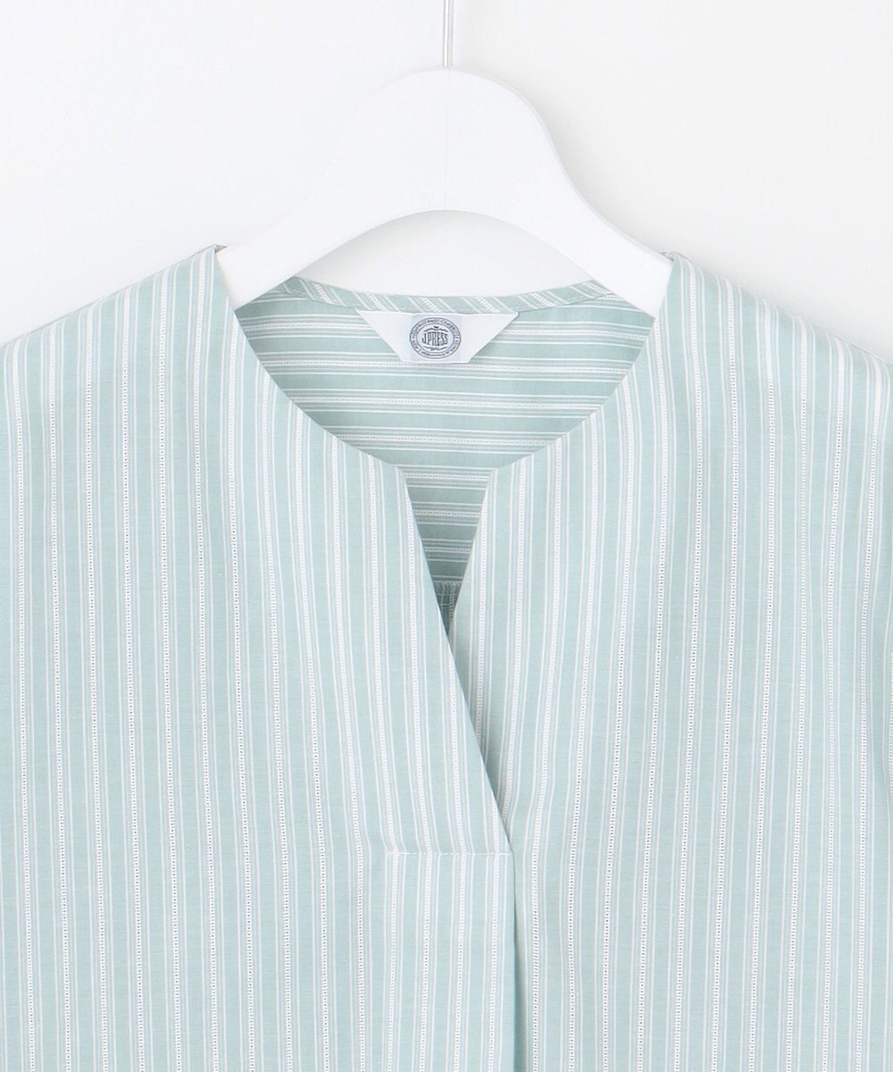 J.PRESS LADIES 【洗える】BEZ 空羽ストライプ クルーネック ブラウス 