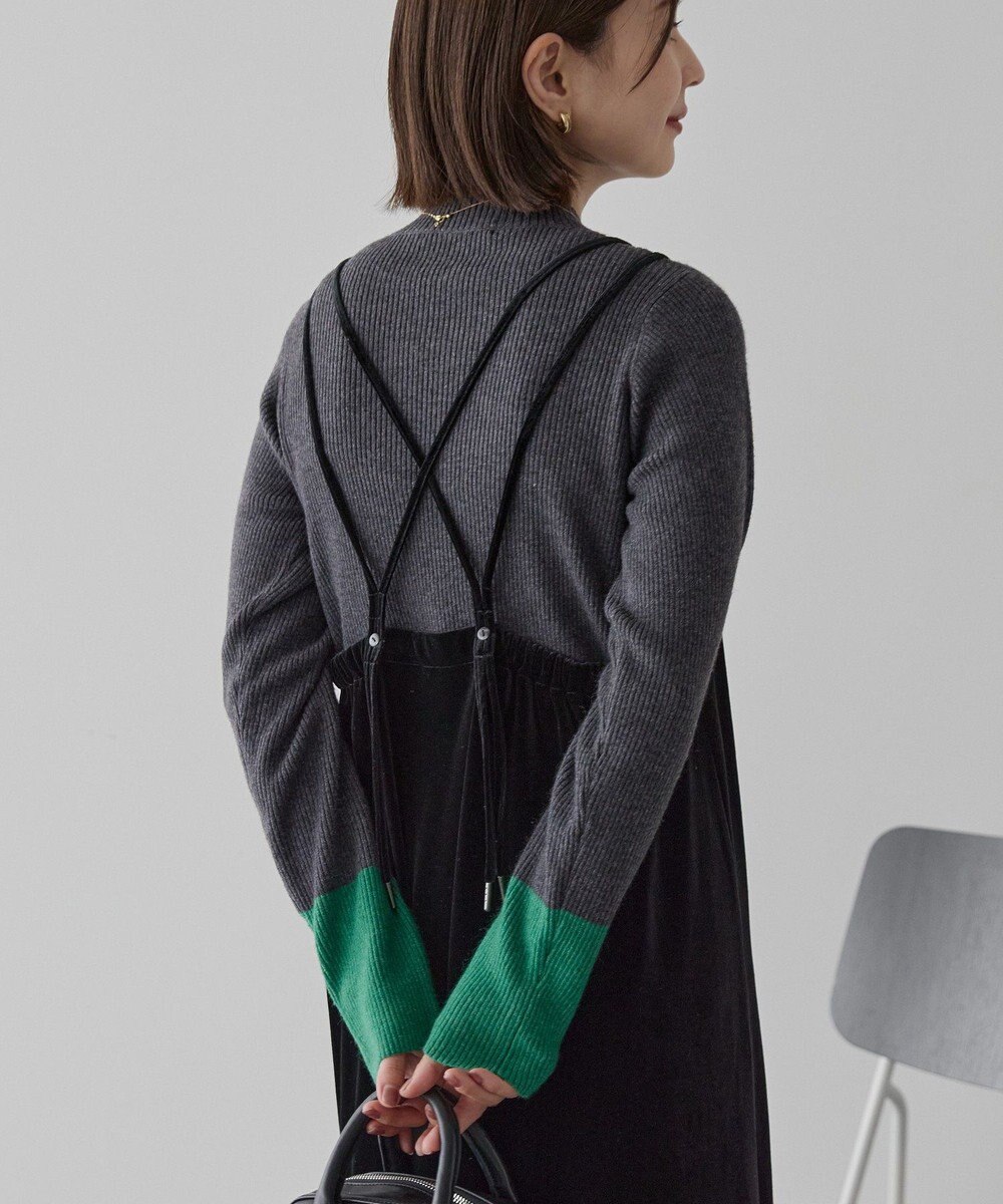 AMERICAN HOLIC バイパチ袖配色リブプルオーバー 