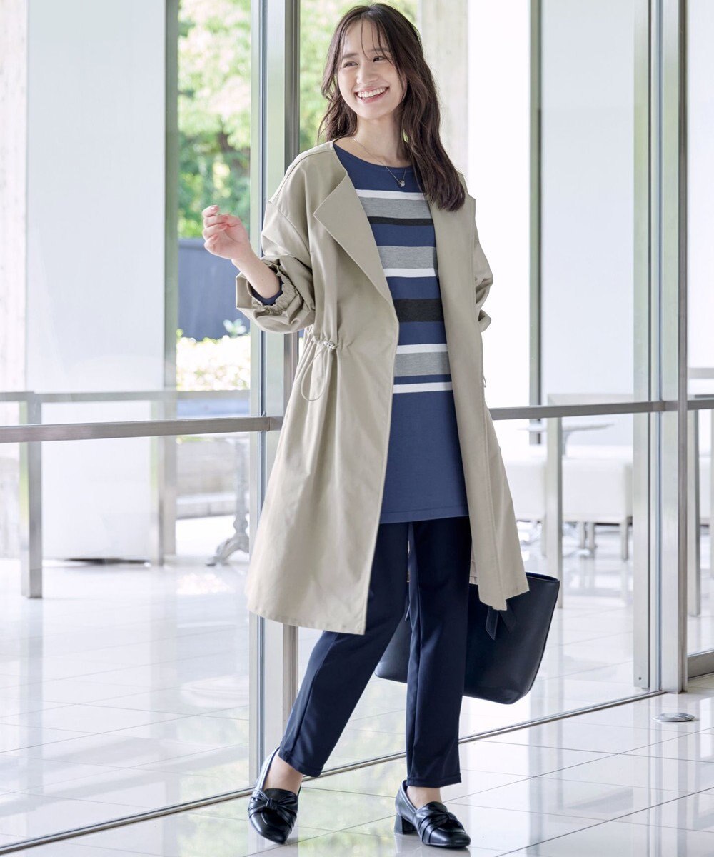 Tiaclasse L 【洗える】マルチボーダーニットチュニック 