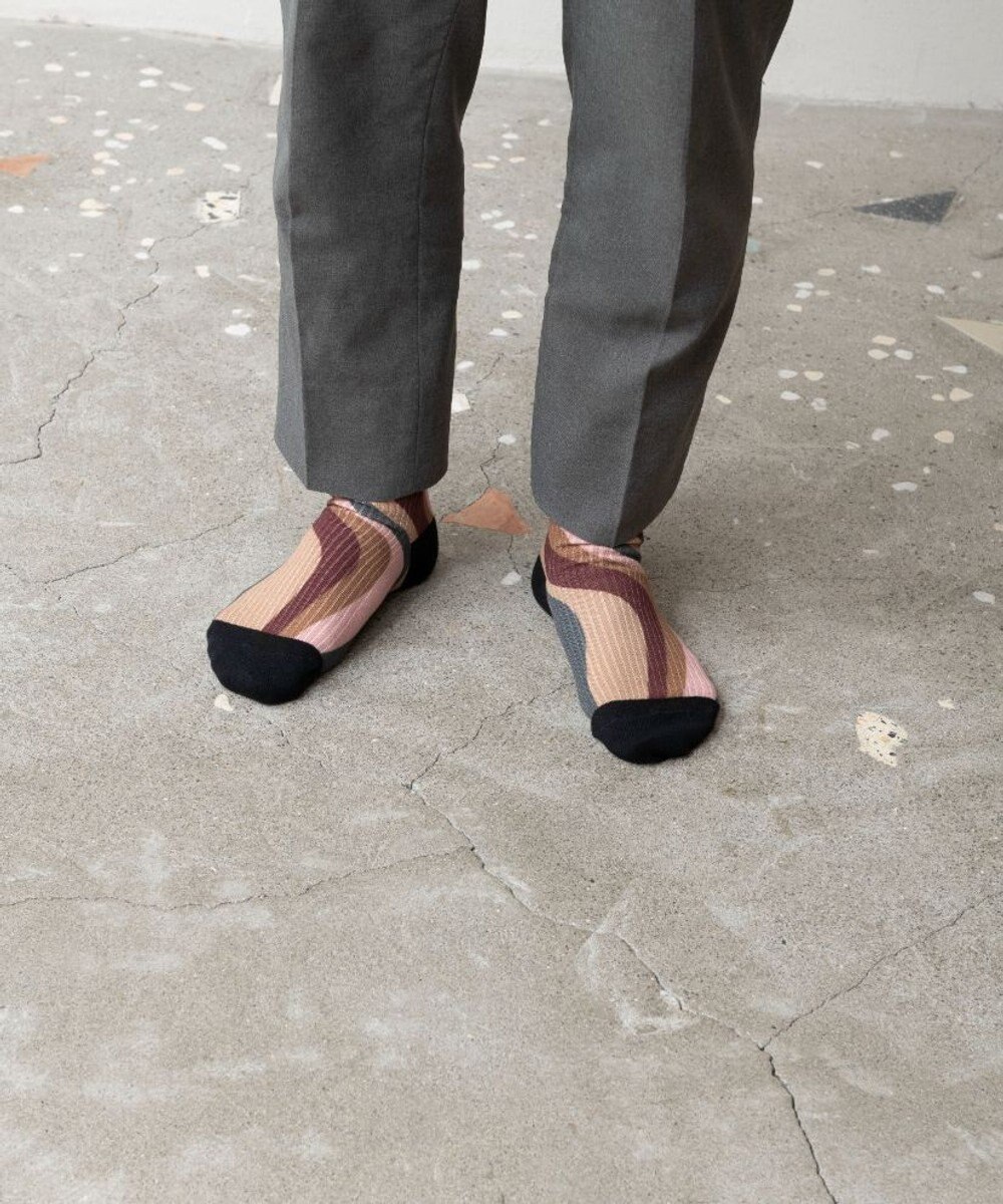 TRICOTE TWIST STRIPE LINK SOCKS／歪みストライプリンクソックス 