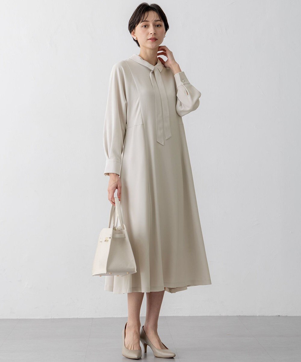 23区 【VERYコラボ】トリアセダブルジョーゼット つけ襟 ボウタイワンピース 