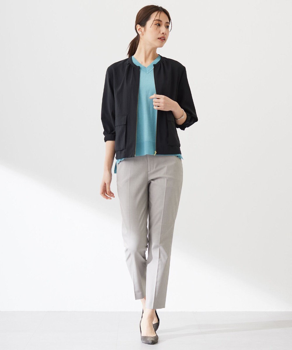 J.PRESS LADIES L 【洗える】COTTON LINEN Vネック ニット 