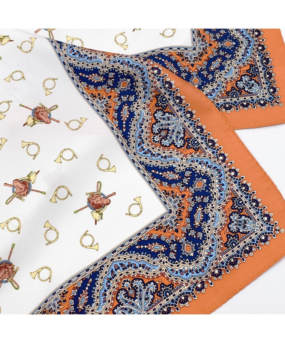 Marca 【伝統横濱スカーフ】ホルン  小判 シルクツイル スカーフ 