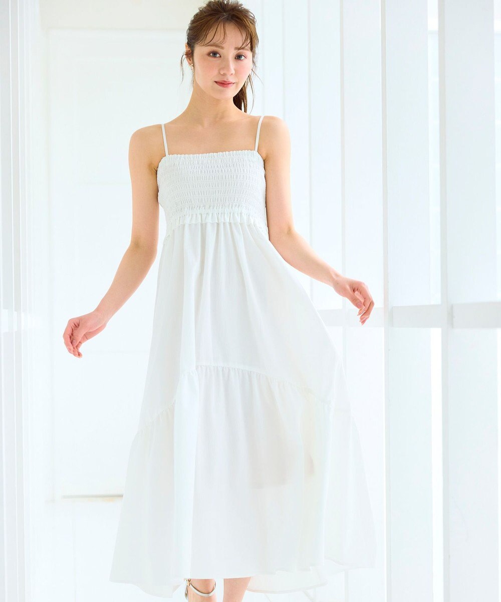 Feroux シャーリングデザイン 3WAYキャミドレス 