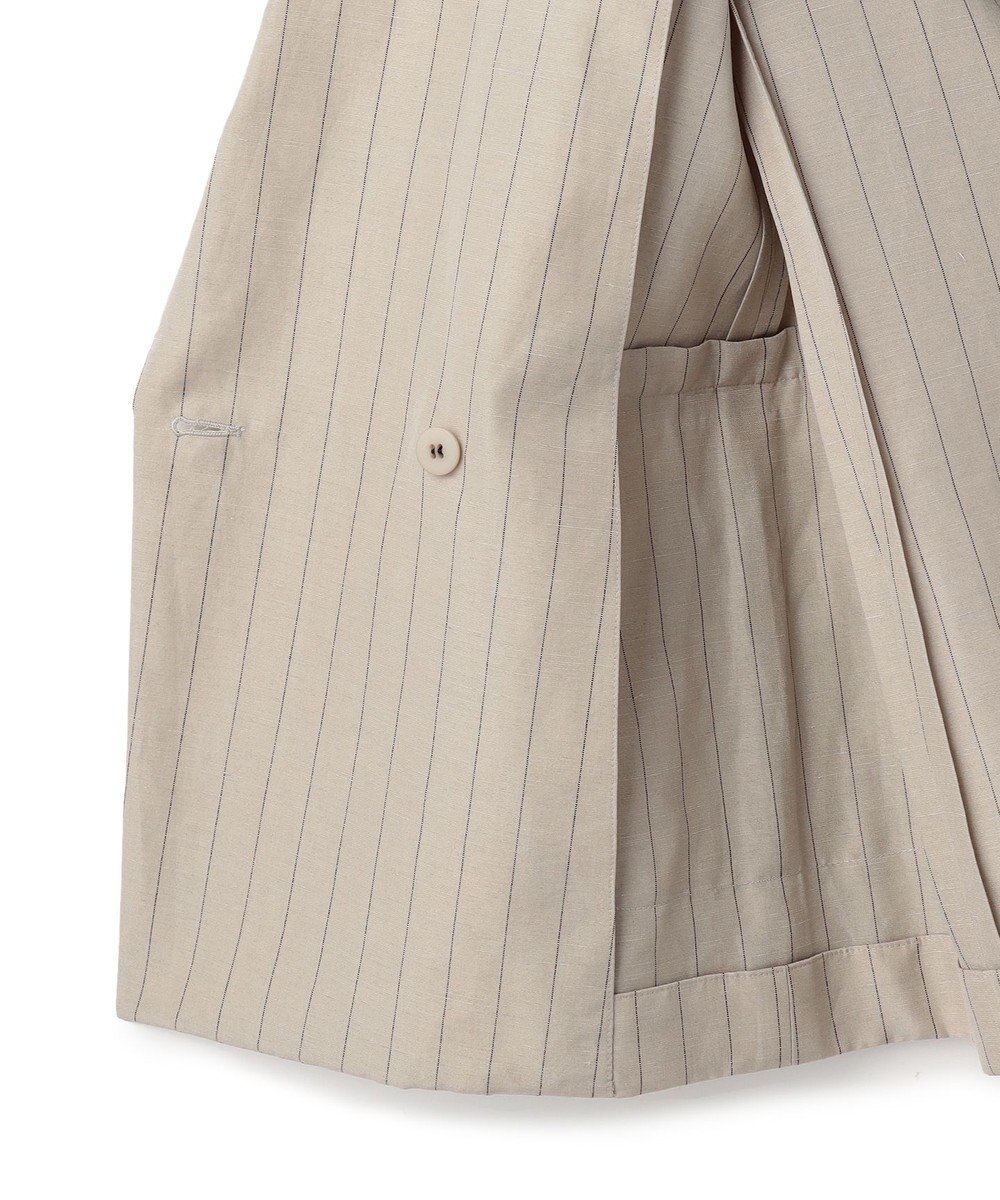 BEIGE， ERYTH / リネンストライプダブルジャケット 