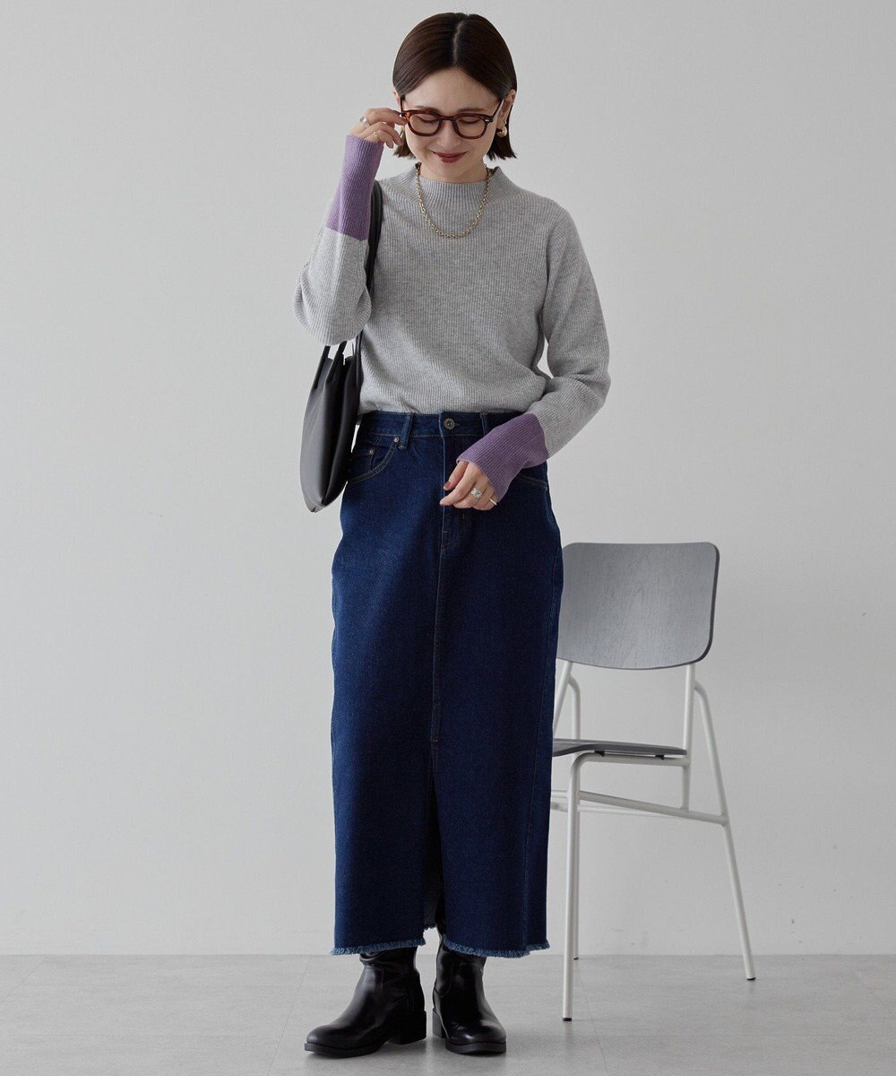 AMERICAN HOLIC バイパチ袖配色リブプルオーバー 