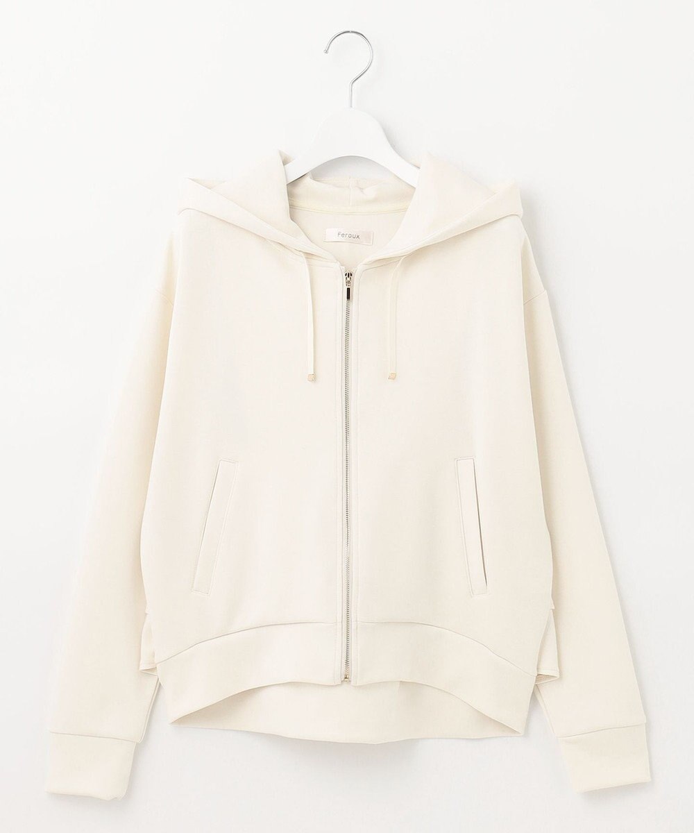 Feroux 【洗える・新色追加】バックフリル ダンボールパーカー 