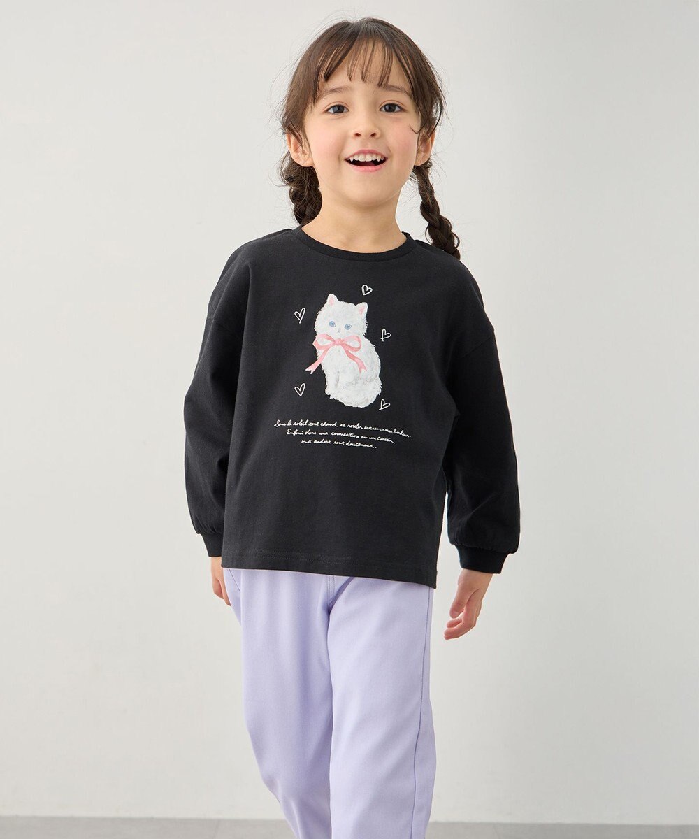 ANY KIDS 【綿100%】ネコアソート 長袖Tシャツ 
