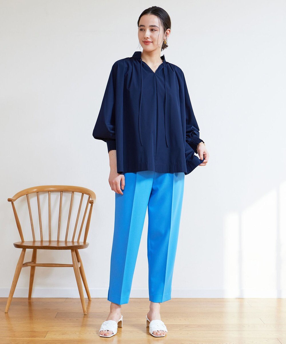 UNFILO イージーケア ギャザーブラウス 