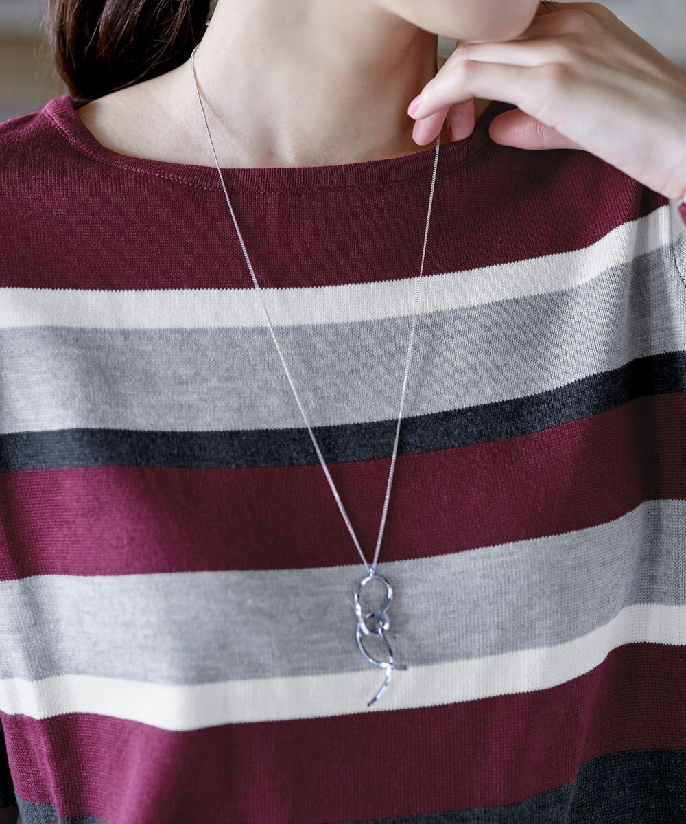 Tiaclasse L 【洗える】マルチボーダーニットチュニック 