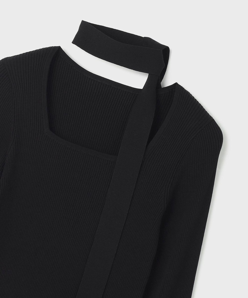 GRACE CONTINENTAL ボウタイリブニットトップ 