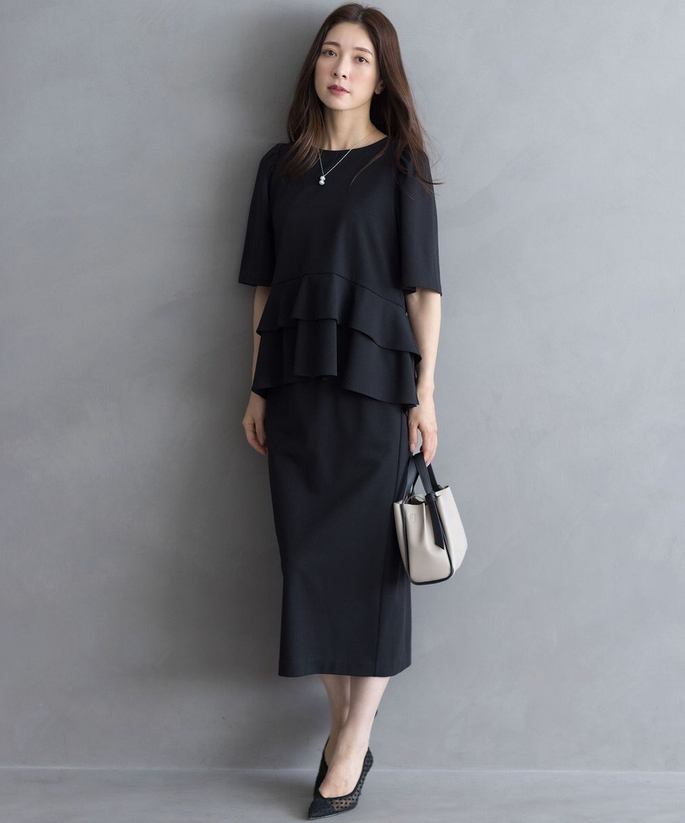 組曲 ジョーゼットジャージーナロータイト スカート 