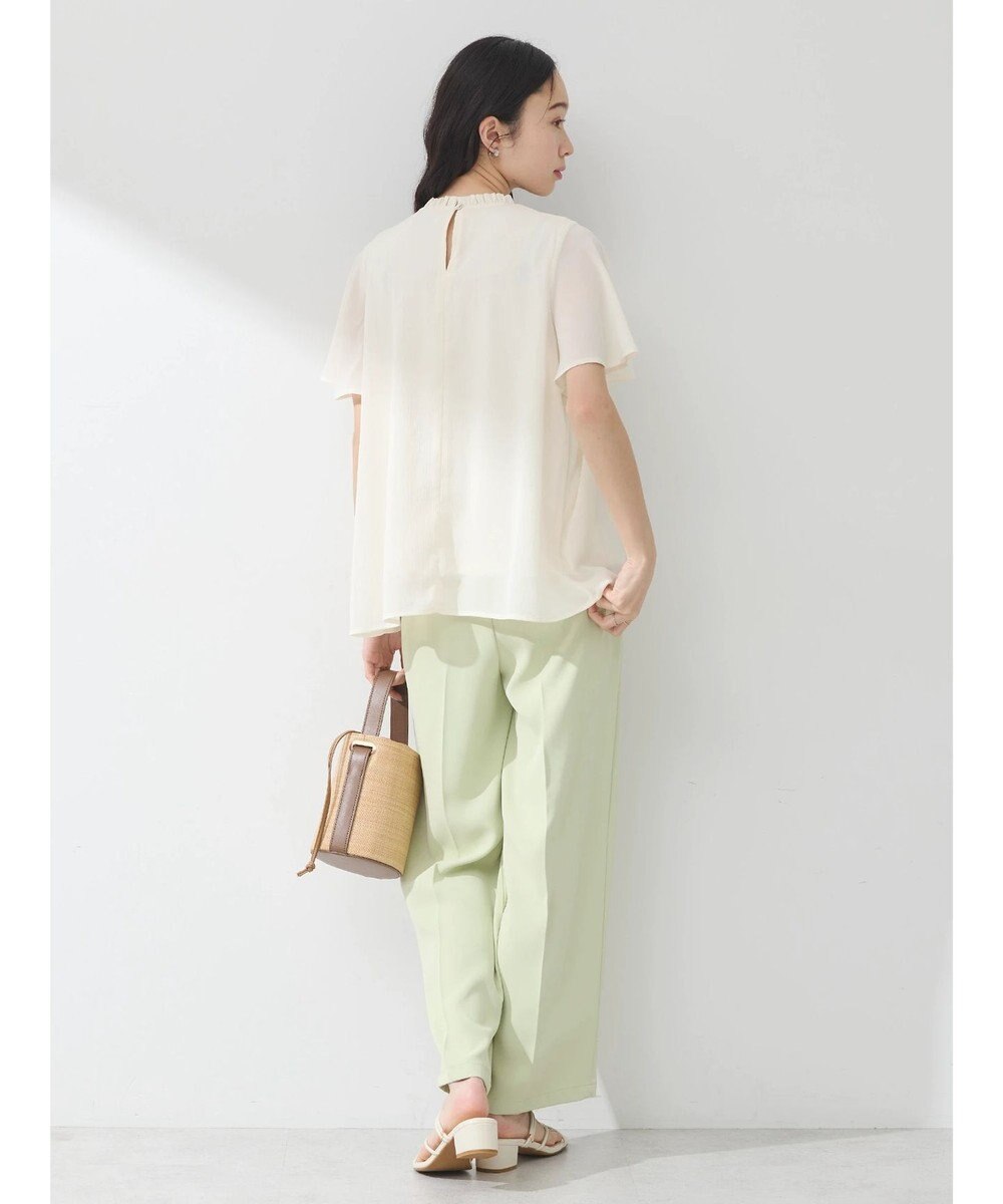 earth music&ecology マジョリカプリーツ半袖ブラウス 