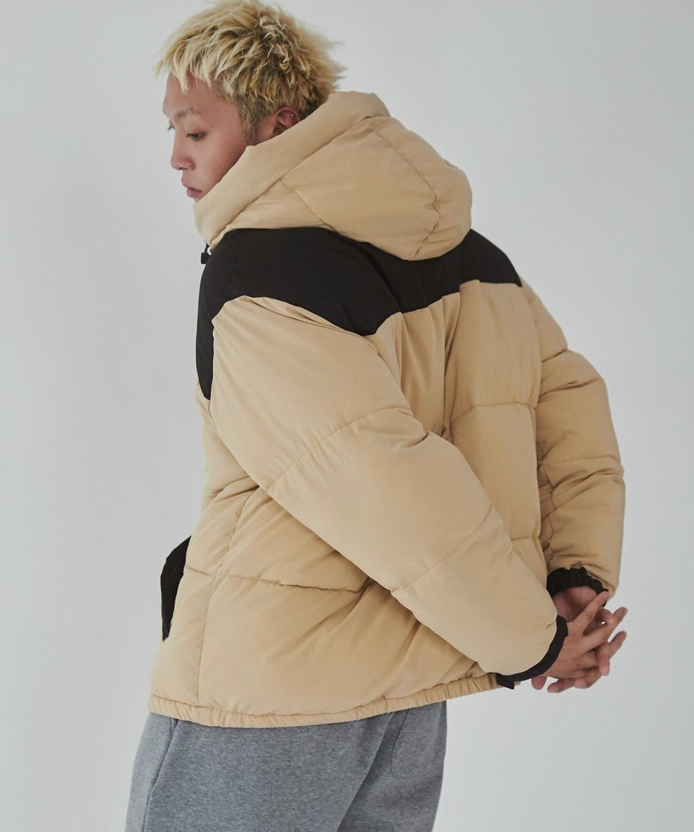 WEGO カラーブロックパテッドフードブルゾン 