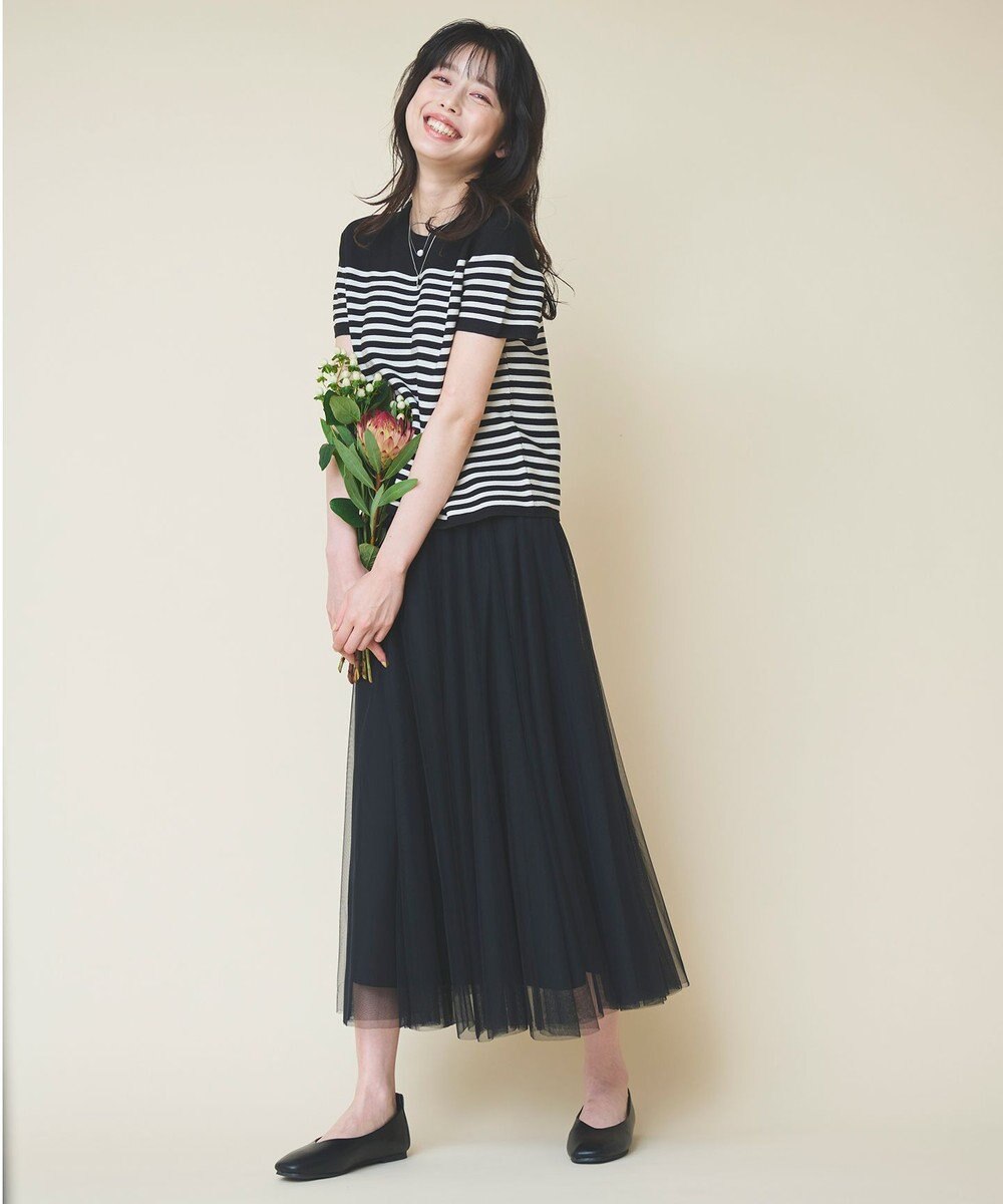 ANY 【ウエストゴム】チュールフレアースカート 