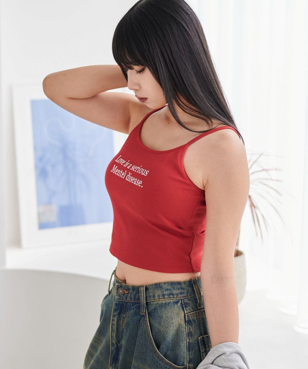 WEGO 【カップ付きインナー】グラフィックプリントカップインキャミ 