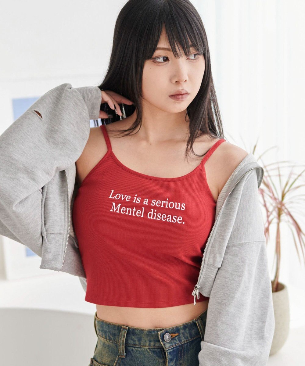 WEGO 【カップ付きインナー】グラフィックプリントカップインキャミ 