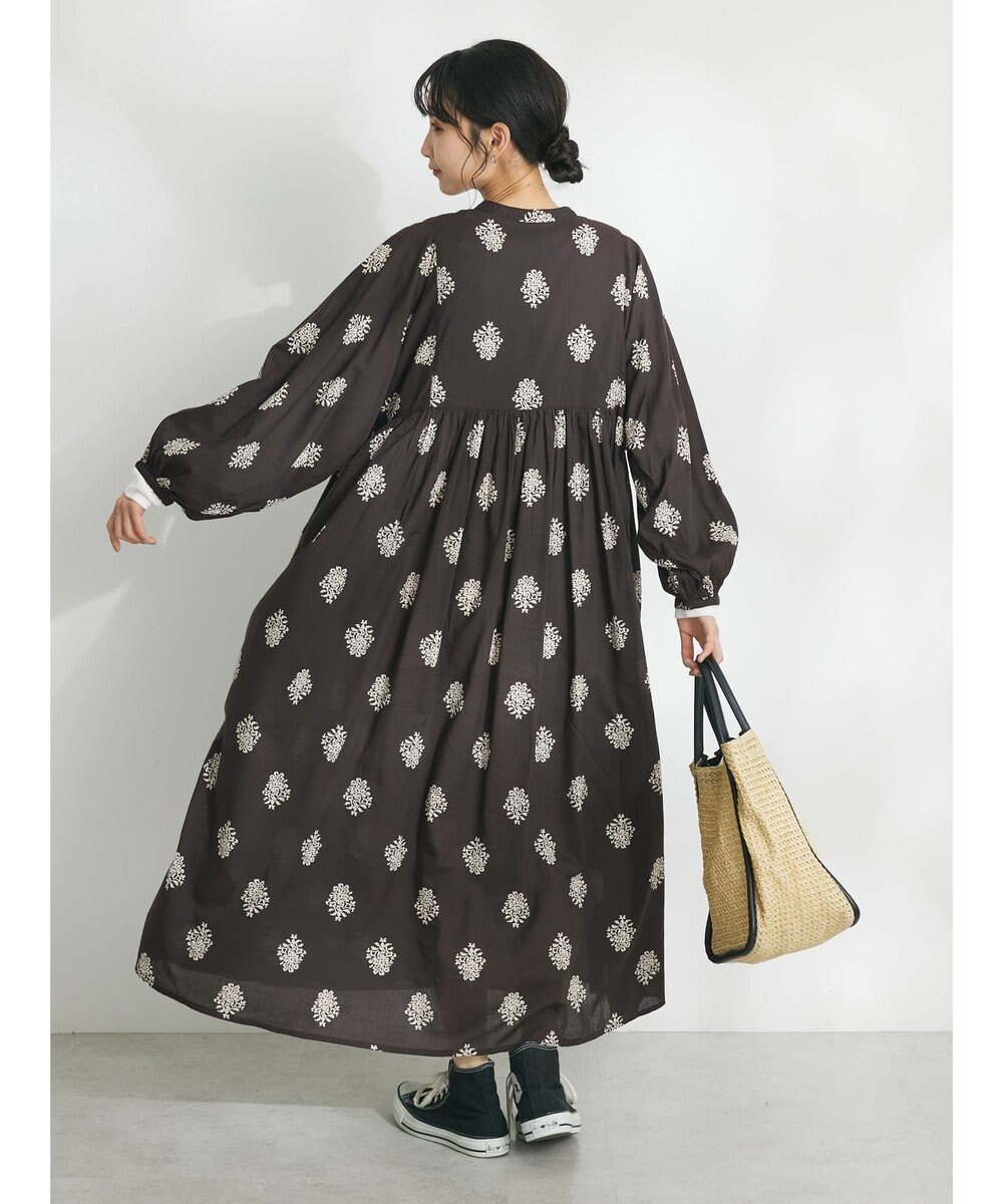 CRAFT STANDARD BOUTIQUE インド綿混フラワーモチーフワンピース 