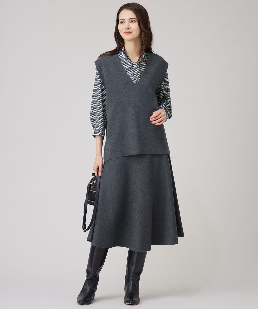 自由区 S 【セットアップ対応・洗える】ウールミラノニット スカート 