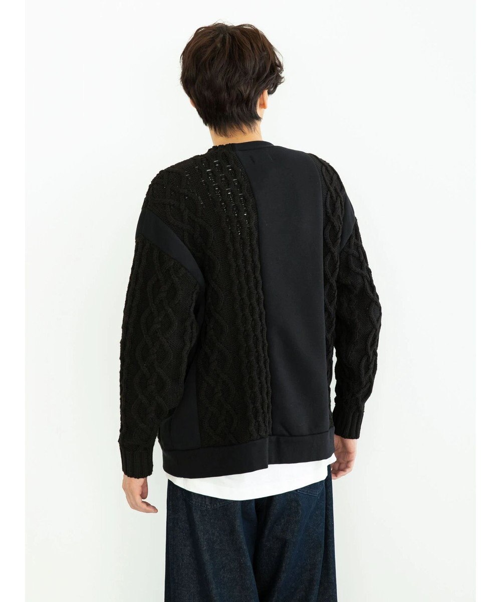 CRAFT STANDARD BOUTIQUE ケーブルニット切り替え裏起毛スウェット 