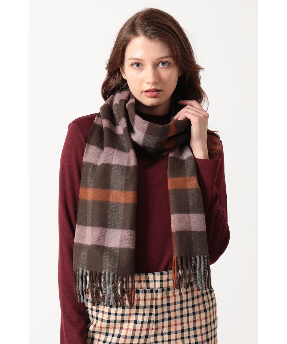 DAKS ウールチェックストール 