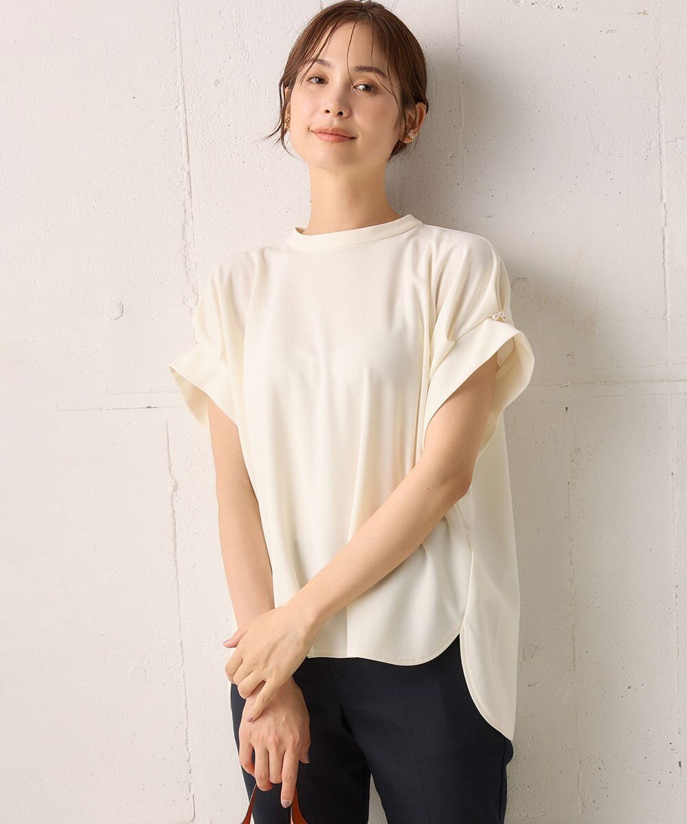 組曲 L 【WEB限定】ライトジョーゼット袖タック ブラウス 