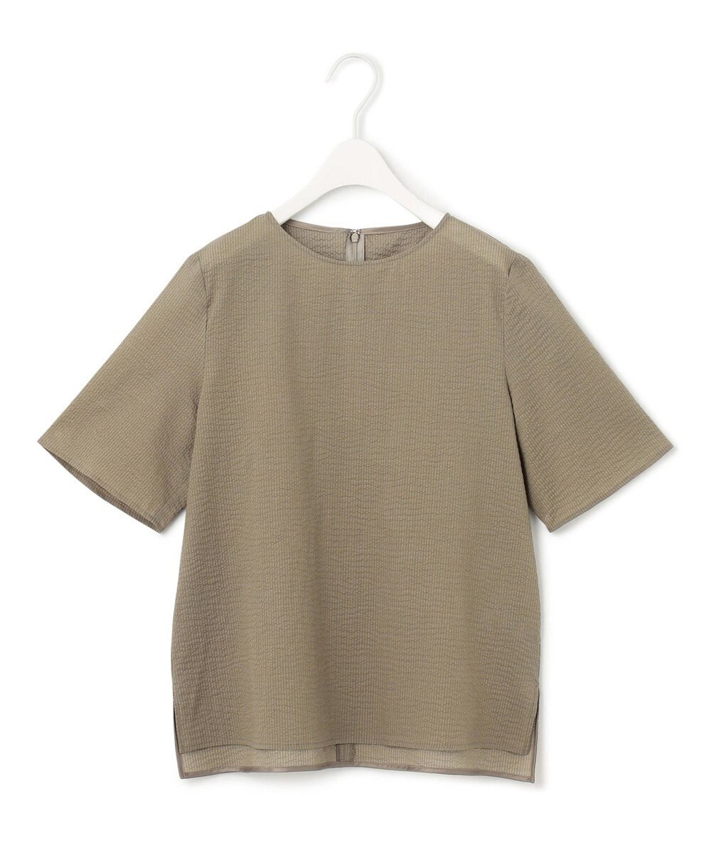 ICB 【洗える】コットンリップル Tブラウス 