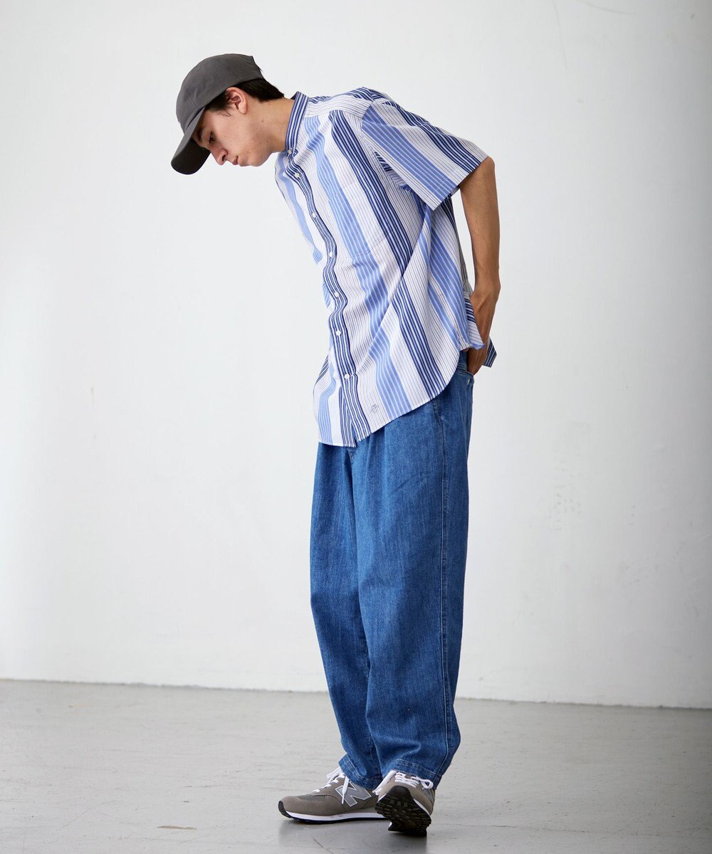 J.PRESS YORK STREET 【UNISEX】マルチストライプバンドカラー シャツ 