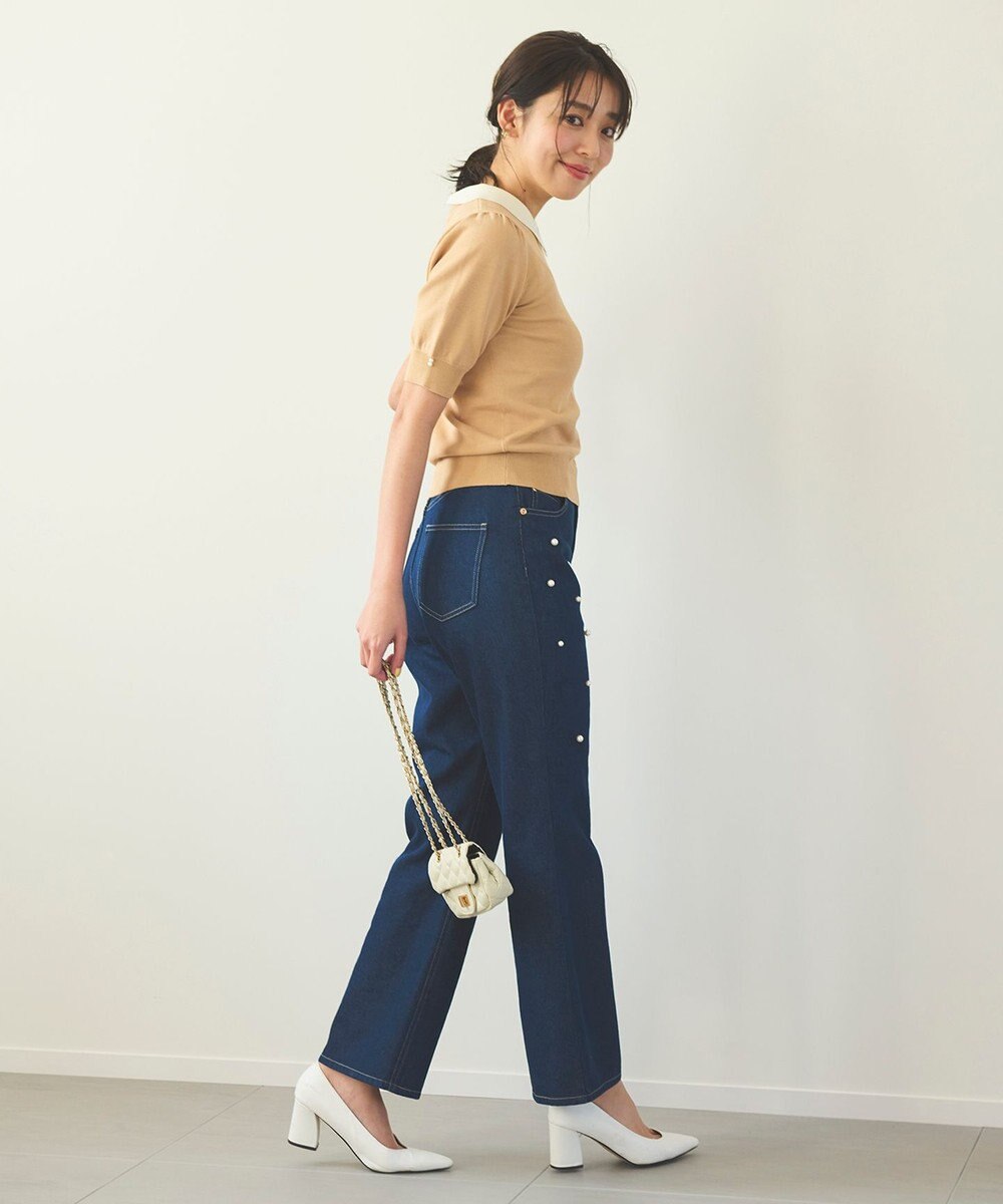 Feroux ランダムパールデニム パンツ 