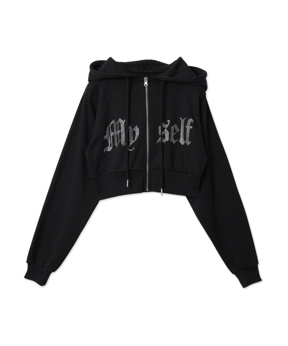 WEGO ラインストーンWジップショートパーカー 