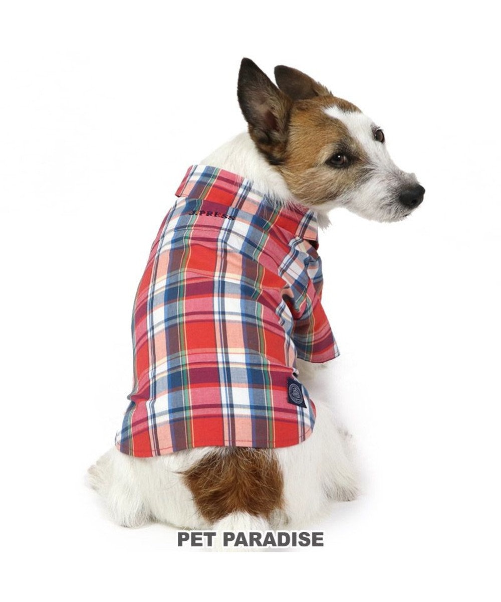 PET PARADISE 犬の服 犬 シャツ J.PRESS 【小型犬】 赤 チェック 赤