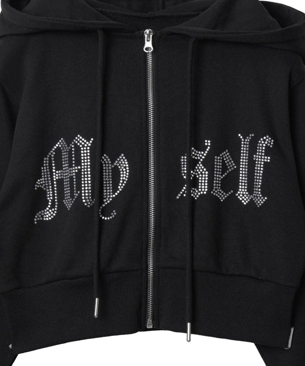 WEGO ラインストーンWジップショートパーカー 