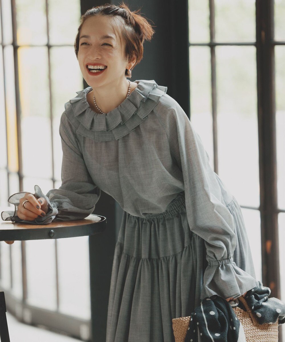 #Newans 【前後着用可能】【高山都さんコラボ】ビッグカラー２WAYブラウス 