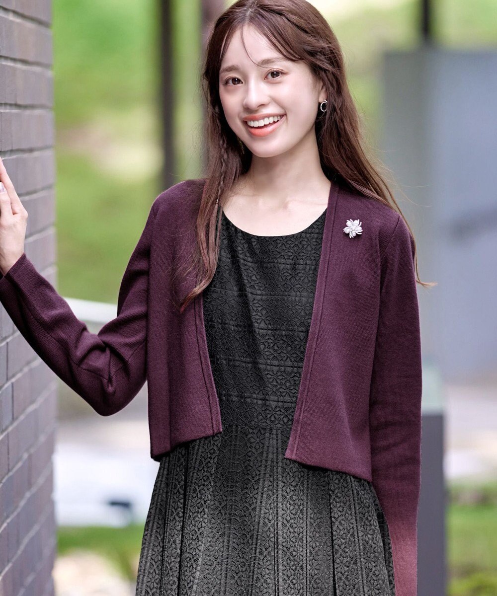 Tiaclasse L 【新色追加・洗える】ストレートショートニットボレロ 