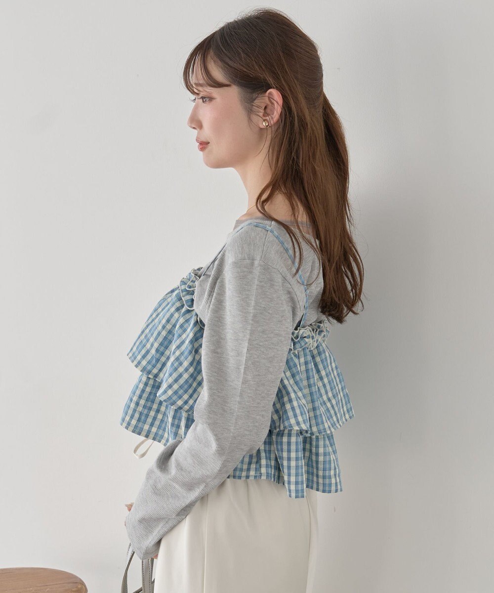 earth music&ecology 【予約】アソートチェックティアードビスチェ 