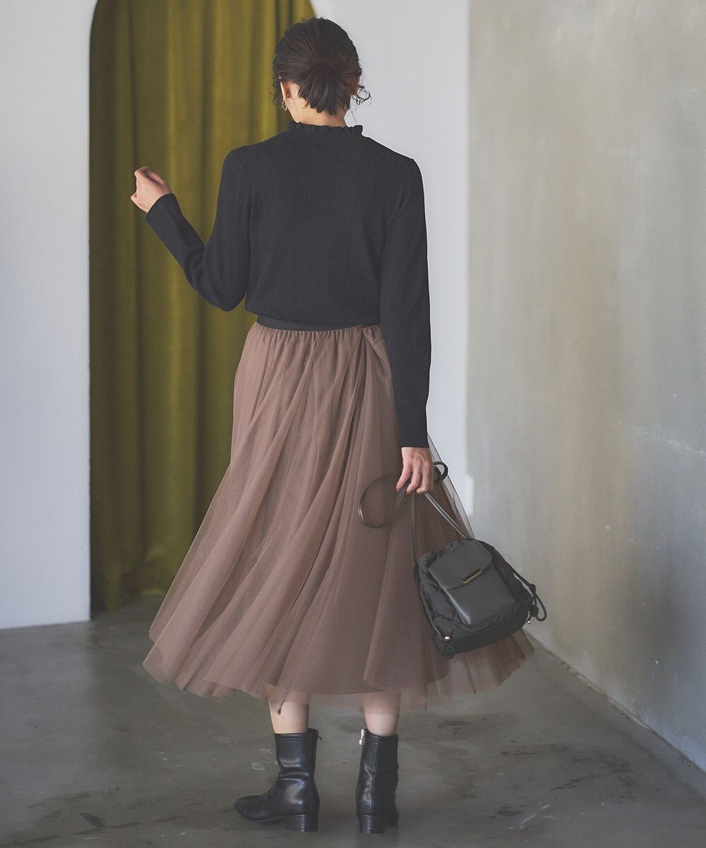 ANY 【ウエストゴム】チュールフレアースカート 