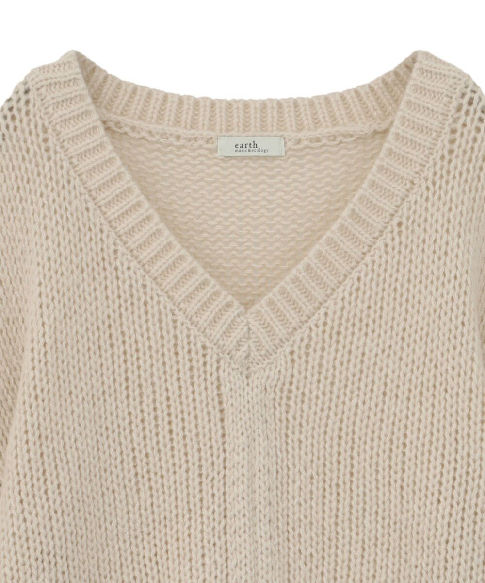 earth music&ecology フロントシャーリングニットプルオーバー 