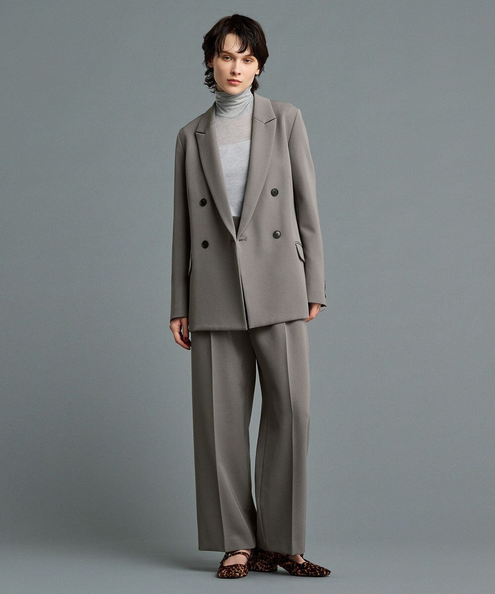 uncrave 【防しわ・UVカット・洗濯機洗い可】バルキーツイル ワイドパンツ(サスペンダー付き)（uncrave STANDARD） 