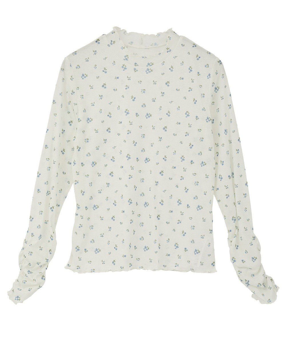 earth music&ecology ハイネックフラワーメロープルオーバー 