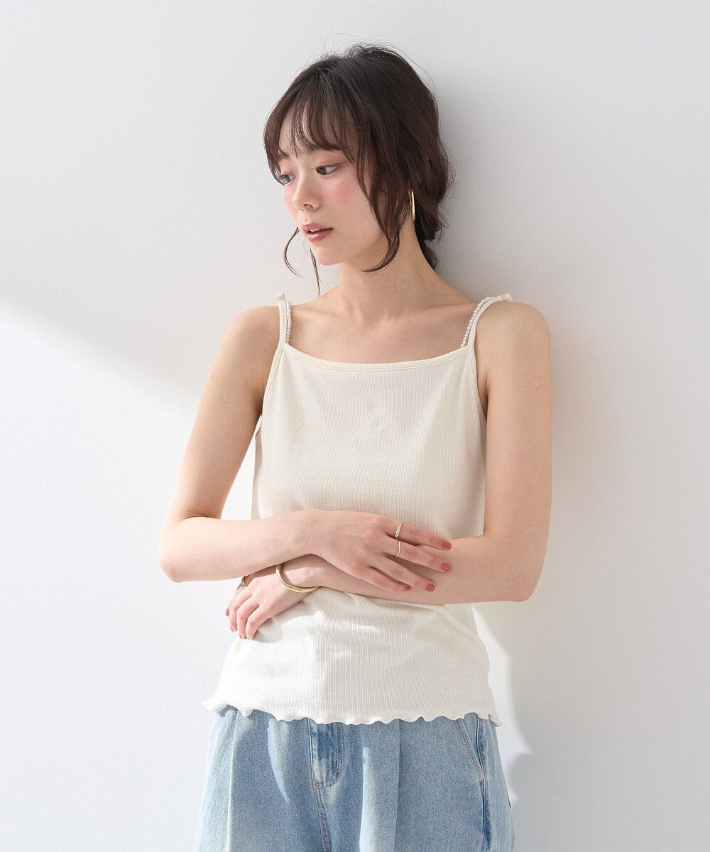 earth music&ecology パールストラップキャミソール 