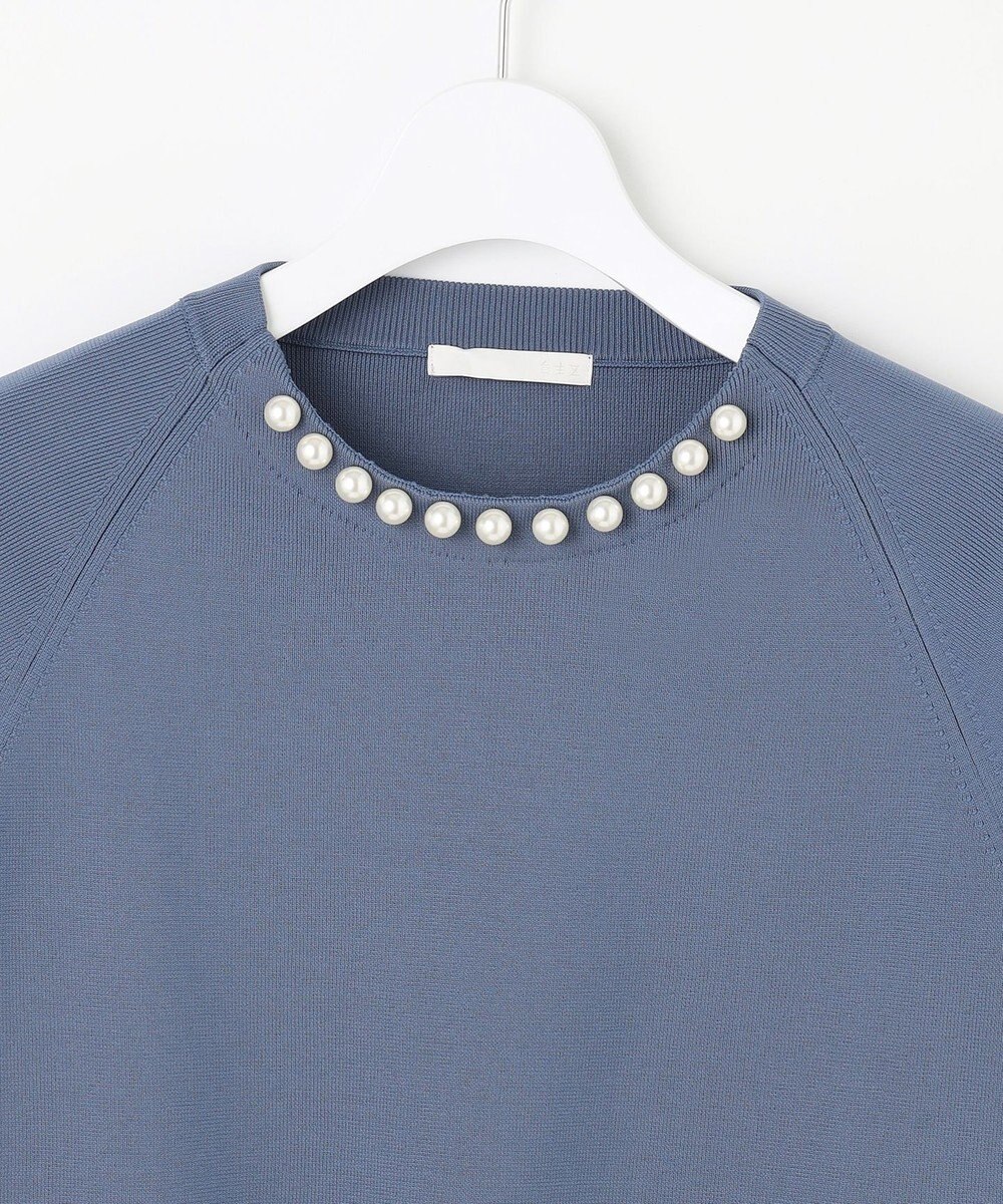 自由区 【洗える】パールディティールプルオーバー ニット 