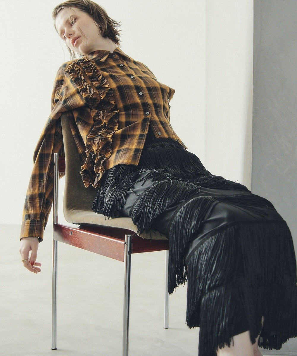 YECCA VECCA フリンジロングスカート 